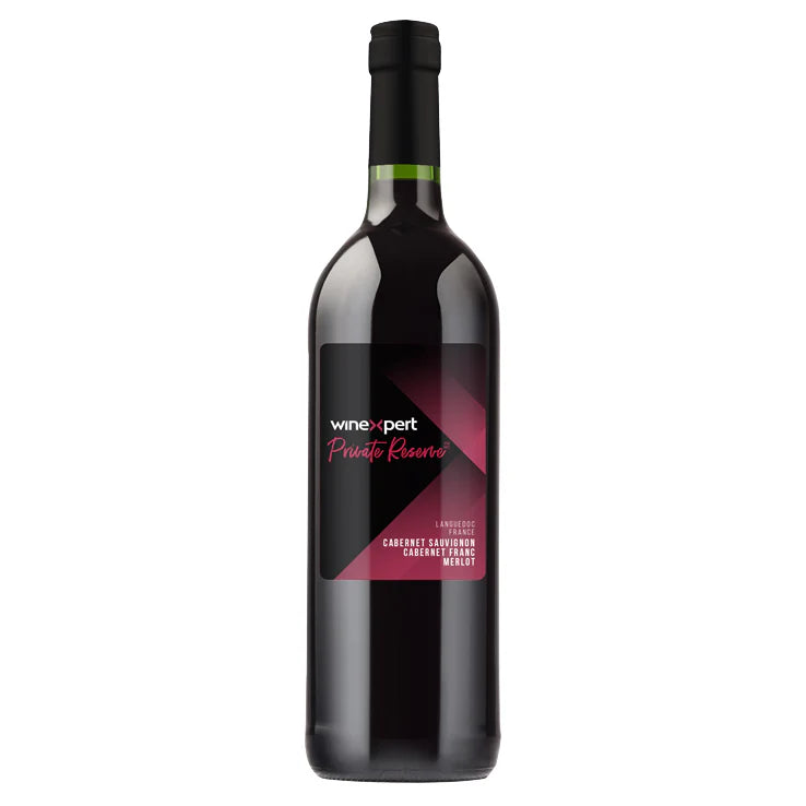 Winexpert Private Reserve Cabernet Sauvignon Cabernet Franc Merlot (Bourdeaux) Wine Kit – with grape skins (Languedoc, France)
