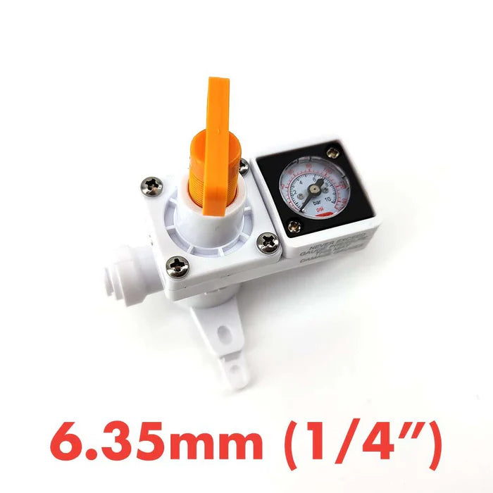 Inline Regulator with integrated gauge 0-150psi 1/4"