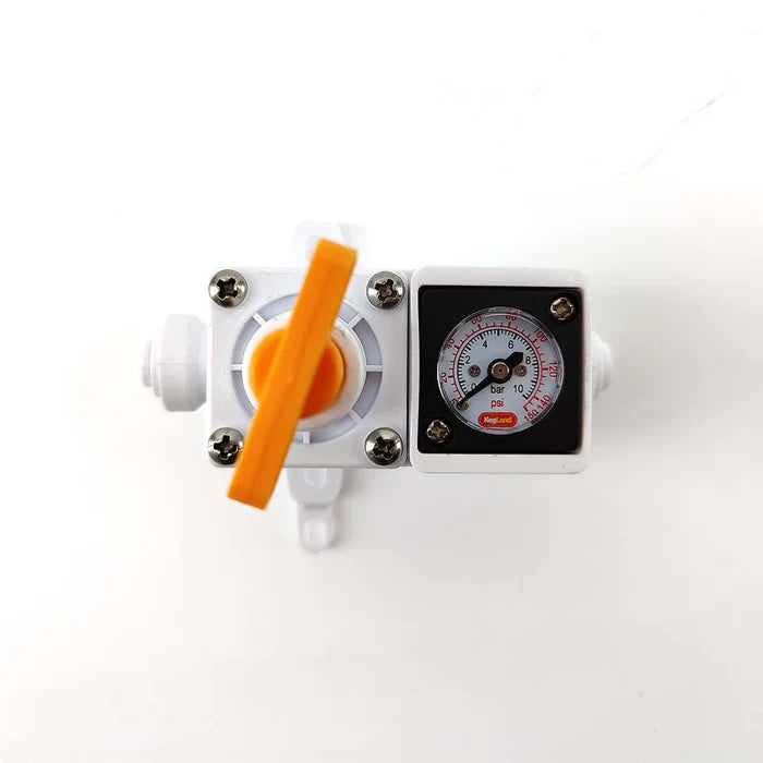 Inline Regulator with integrated gauge 0-150psi 1/4"