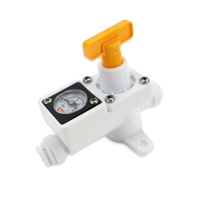 Inline Regulator with integrated gauge 0-60psi 5/16"